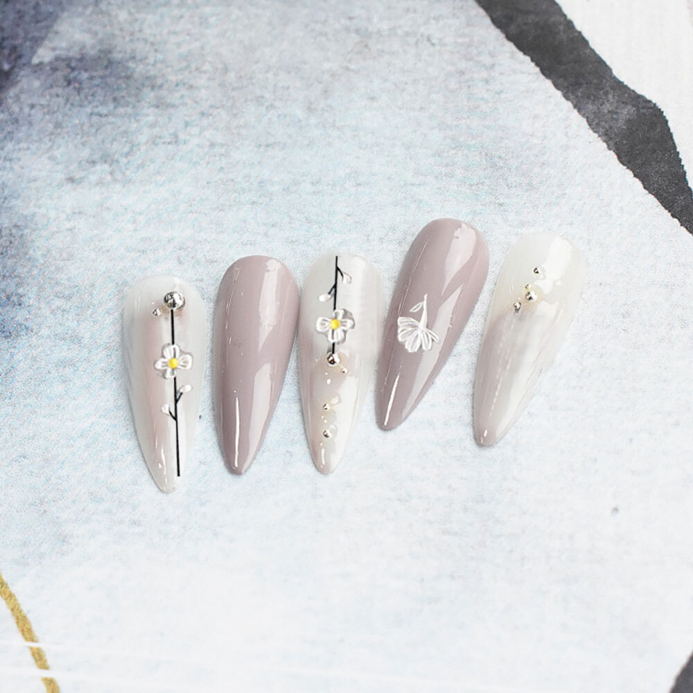 1 Sheet 5D Nail Art Stickers Embossed Flowers Leaf Nail Stickers Manicure DIY