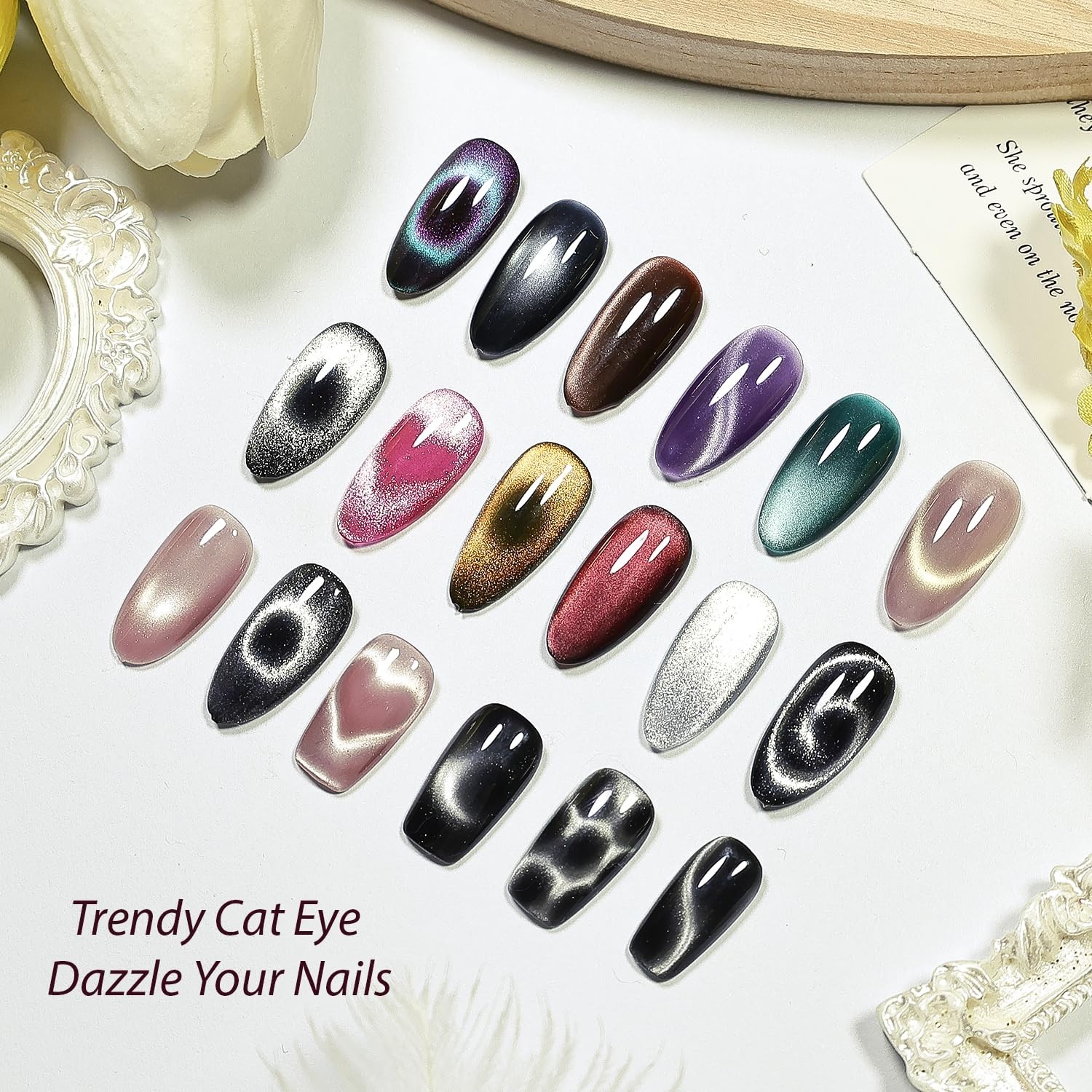 Heart & French Cat Eye Magnet Set: Create Defined Nail Art Effects Easily