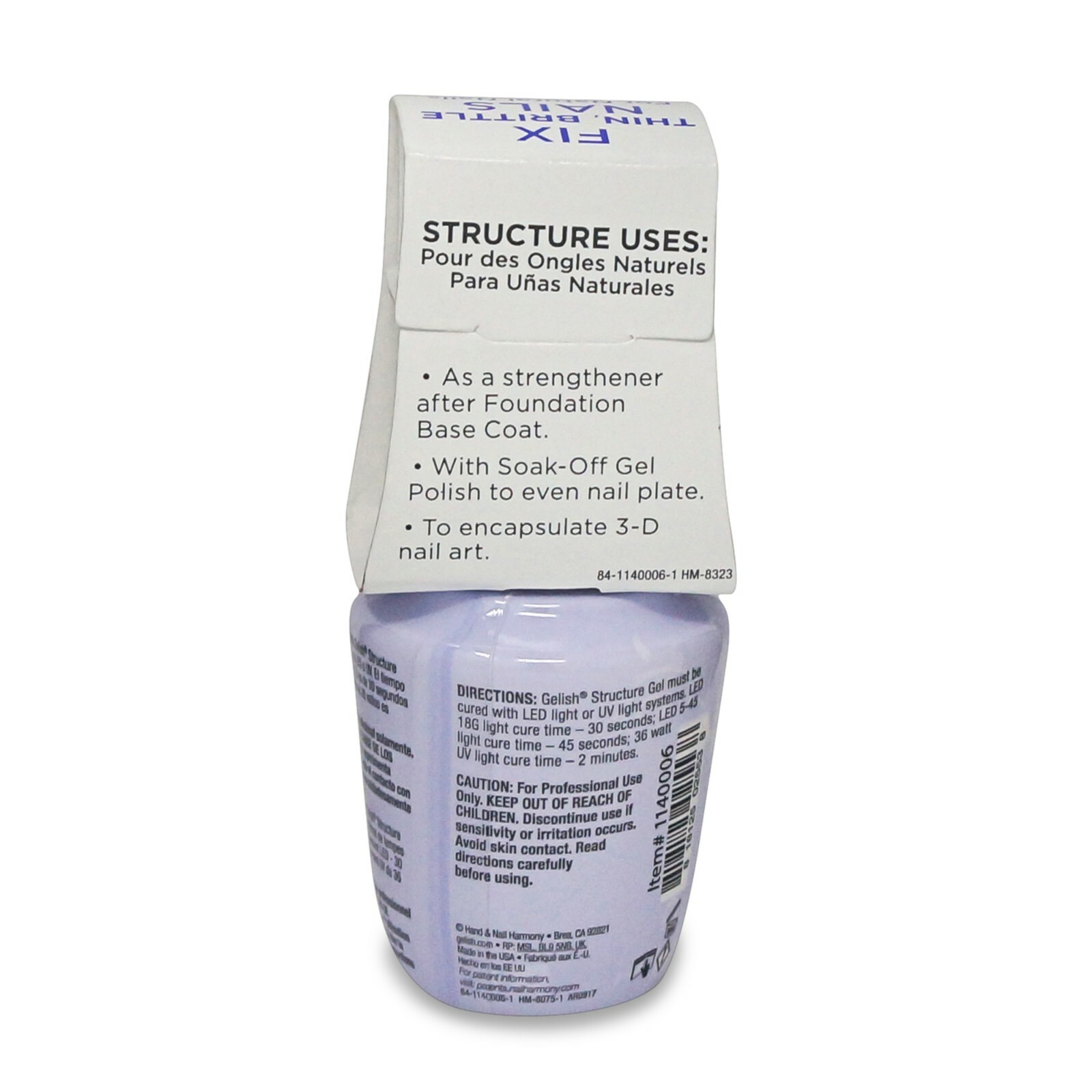 Harmony Gelish Soak-Off Gel – STRUCTURE GEL Clear *IN THE BOTTLE* 0.5oz/15ml