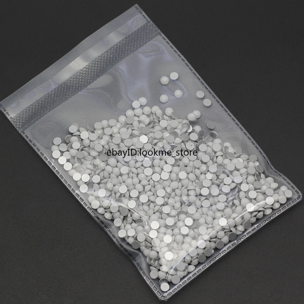 1440pcs Crystals Porcelain White Rhinestones FlatBack Gems for 3D Nail Art Decor