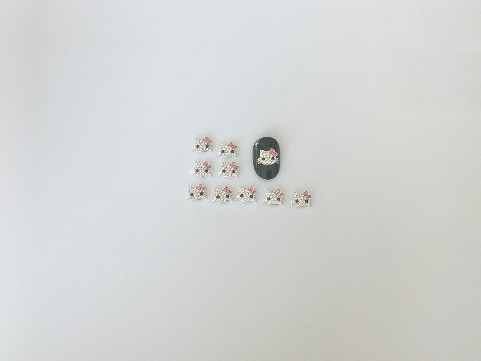 Hello Kitty Nail Art Charms Silver Cat Accessory Retro Classic
