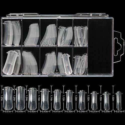False Nail Mold Clear Full Cover Nail Tips Gel Tool Dual Acrylic Nail Extension