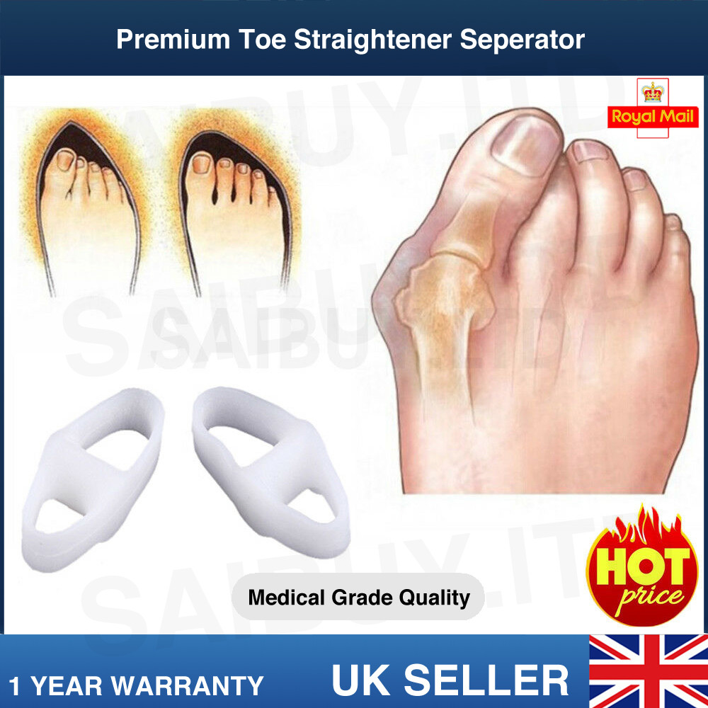 2 Holes Toe Gel Orthotics Protector Straightener Separator Foot Hallux Valgus