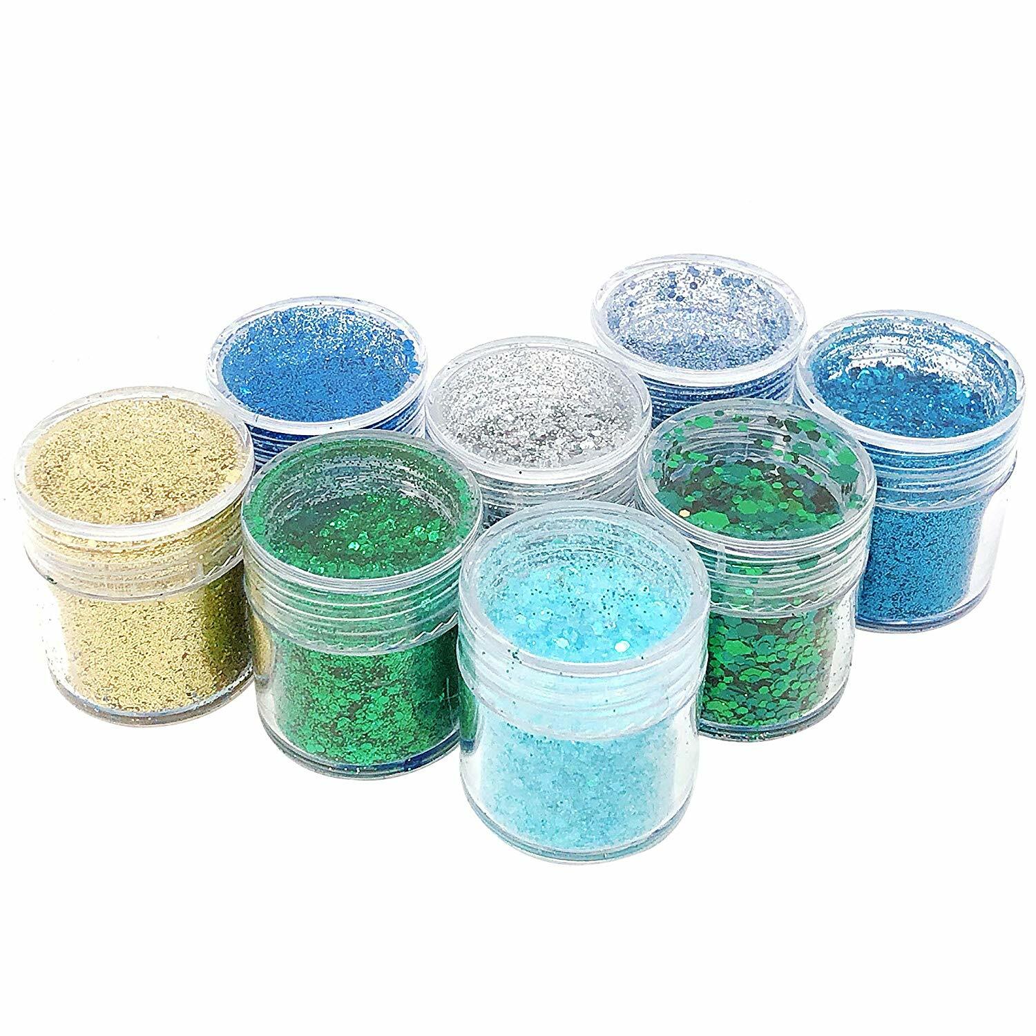 Wrapables Chunky Glitter for Hair Face Makeup Nail Art Decoration (8 Colors)