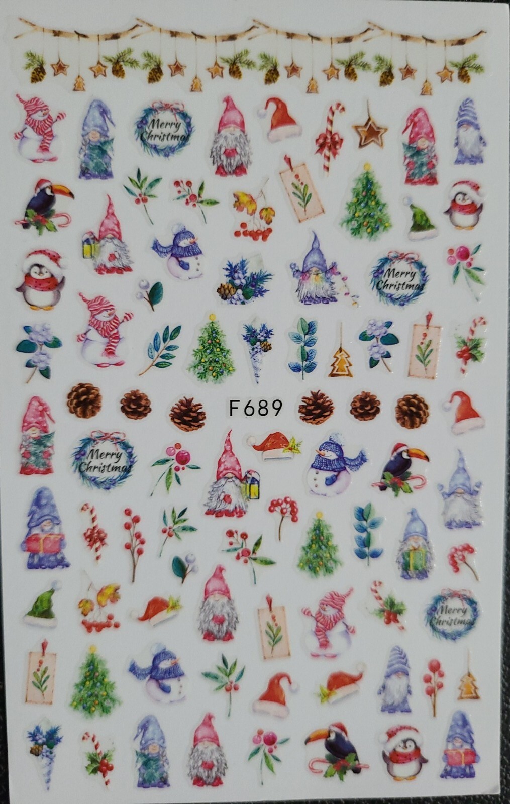 Christmas gnomes Holiday Nail Art Stickers