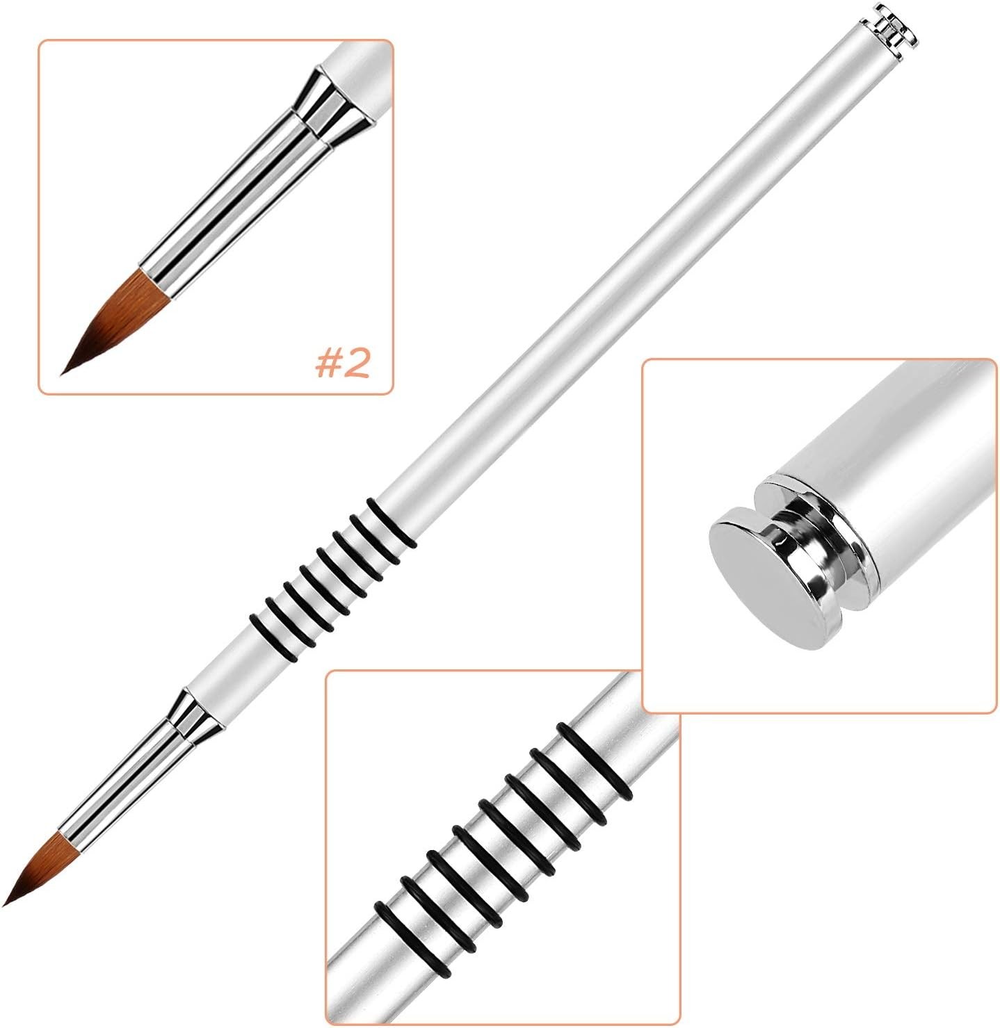 3D Nail Art Brush for Acrylic Powder, Koliy Acrylic Nail Brush,