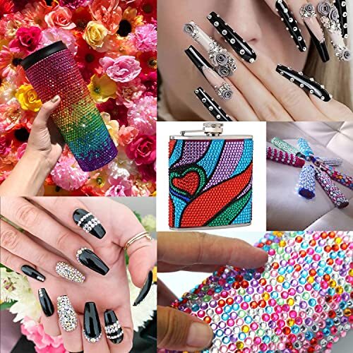 Flat Back Rhinestone Kits Colorful 01-colorful+AB+clear+glue