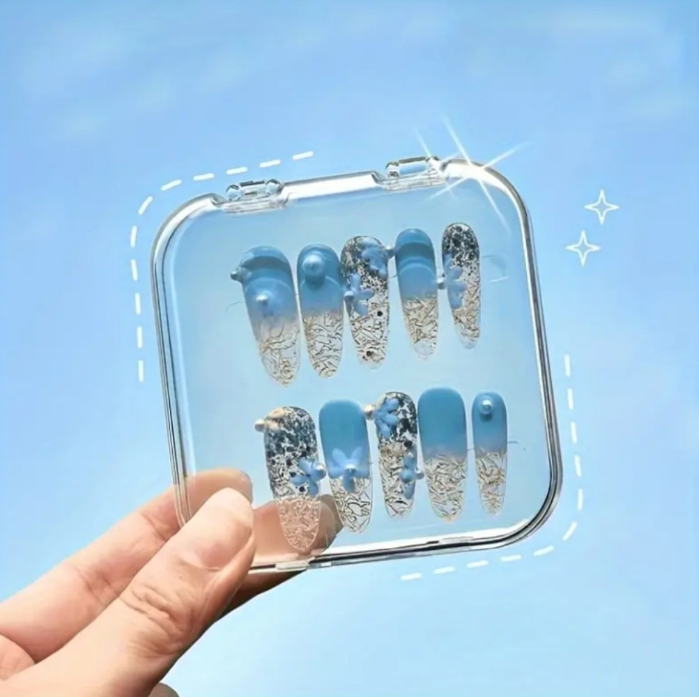 24pcs Acrylic Nail Storage Box with Lid – Transparent Display Box