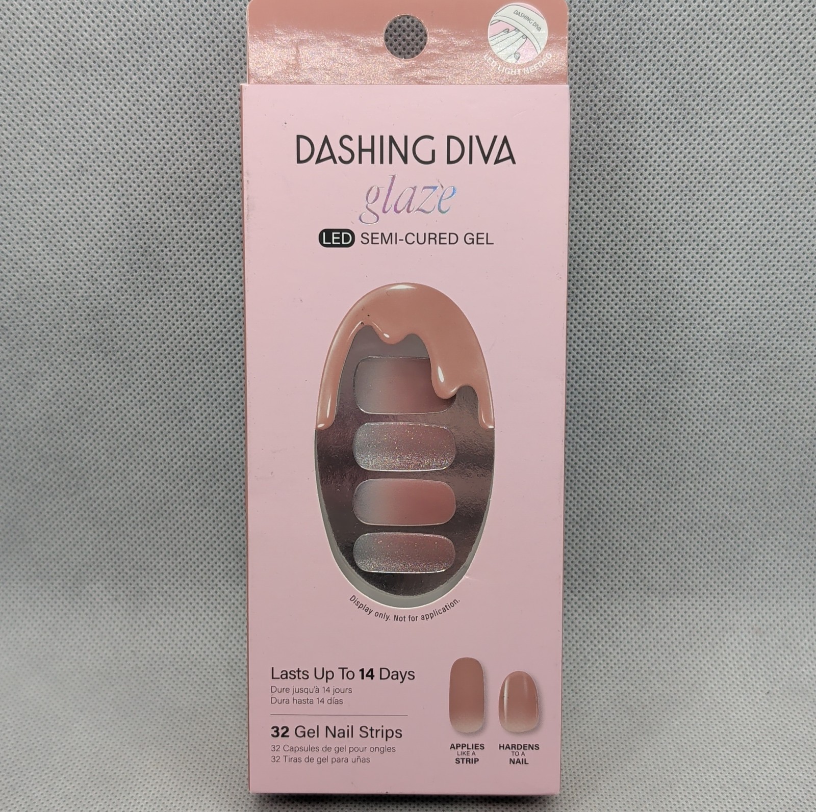 Dashing Diva Glaze LED Semi-Cured Gel Nail Polish Strips Velvet Blush 32 ct