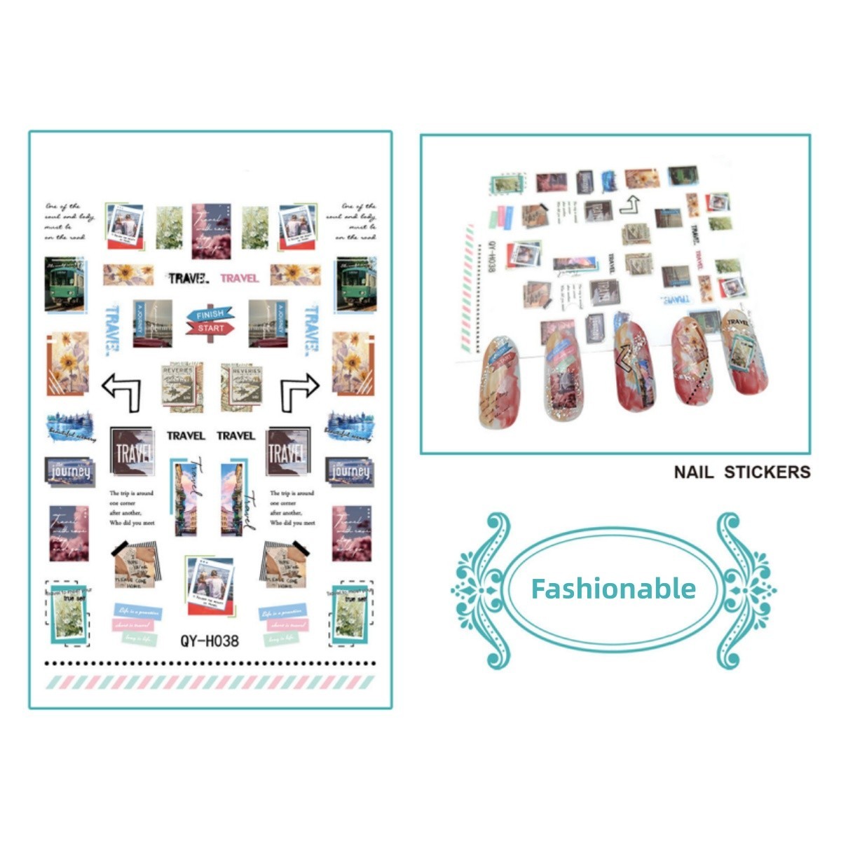 Graffiti Fun Nail Art Stickers Self-Adhesive Minimalist Design Nail Decorations