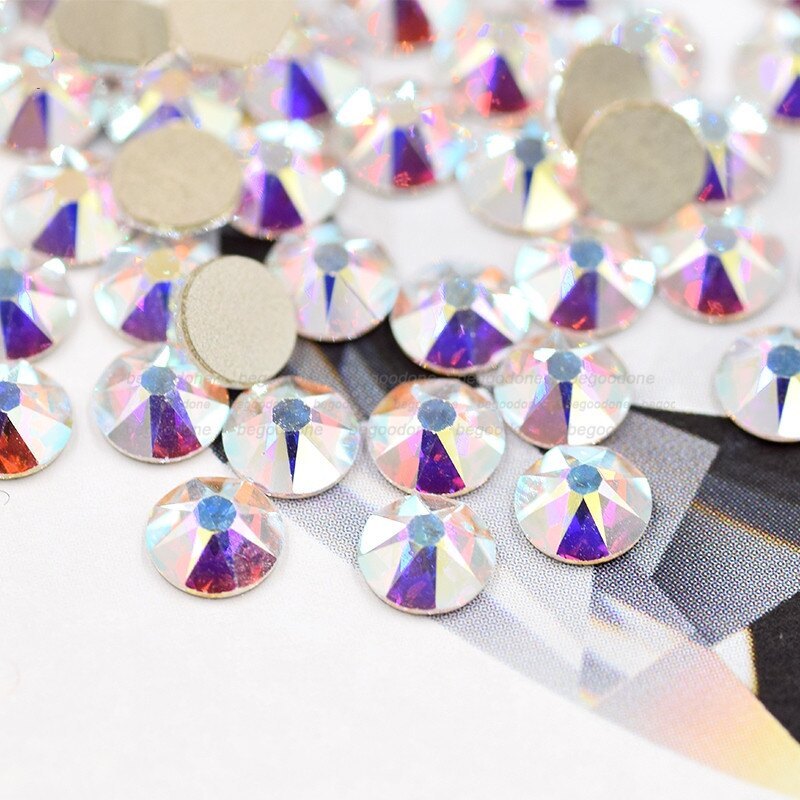 SS3-40 Clear AB Nail Art Decorations Flatback Crystal Rhinestones Non Hotfix DIY