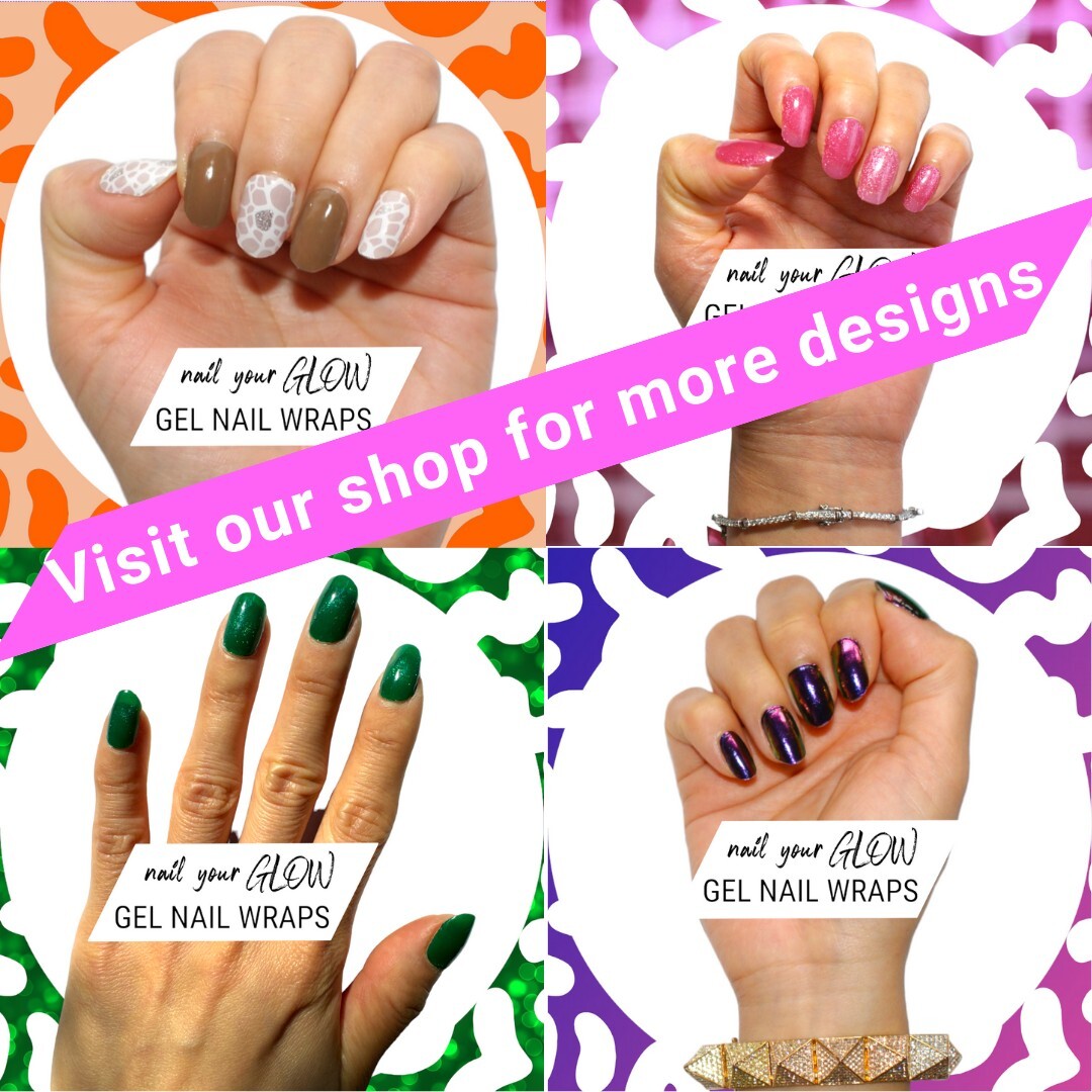 20 Gel Nail Wrap Stickers, Taupe Flesh Luxe, Semi Cured UV/LED Nail Art Design