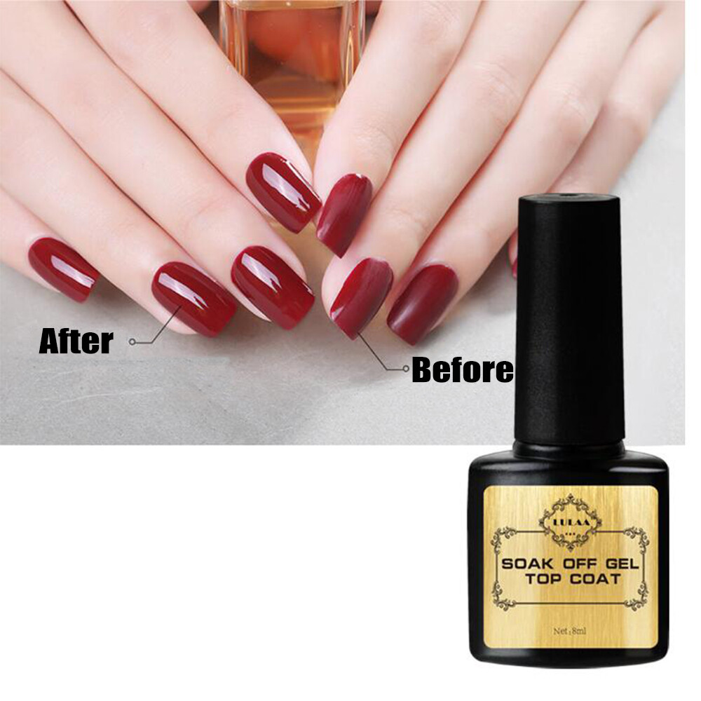 2PCS / Set Top Coat & Base Coat Primer Gel UV Nail Polish Soak Off Manicure 8ml