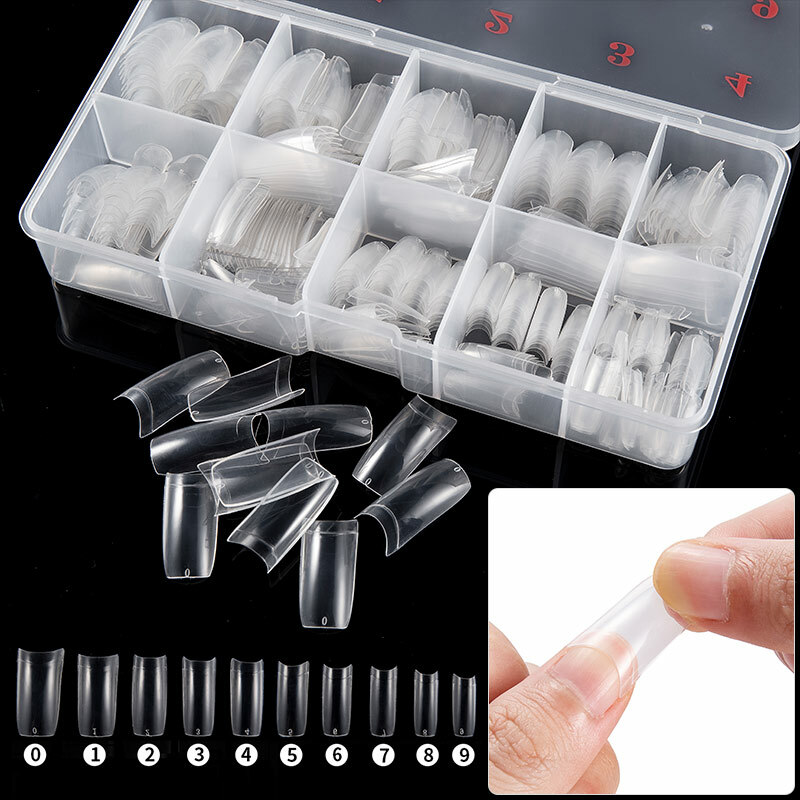 500Pcs/Box Artificial Nails French False Half Nail Art Tips Acrylic UV Gel Tools