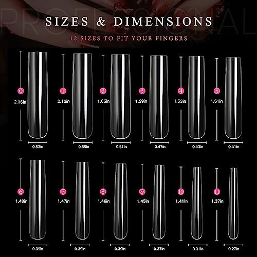 Extra Long Nail Tips,240PCS XXXL Long Square 240PCS Clear 3XL Square Tips