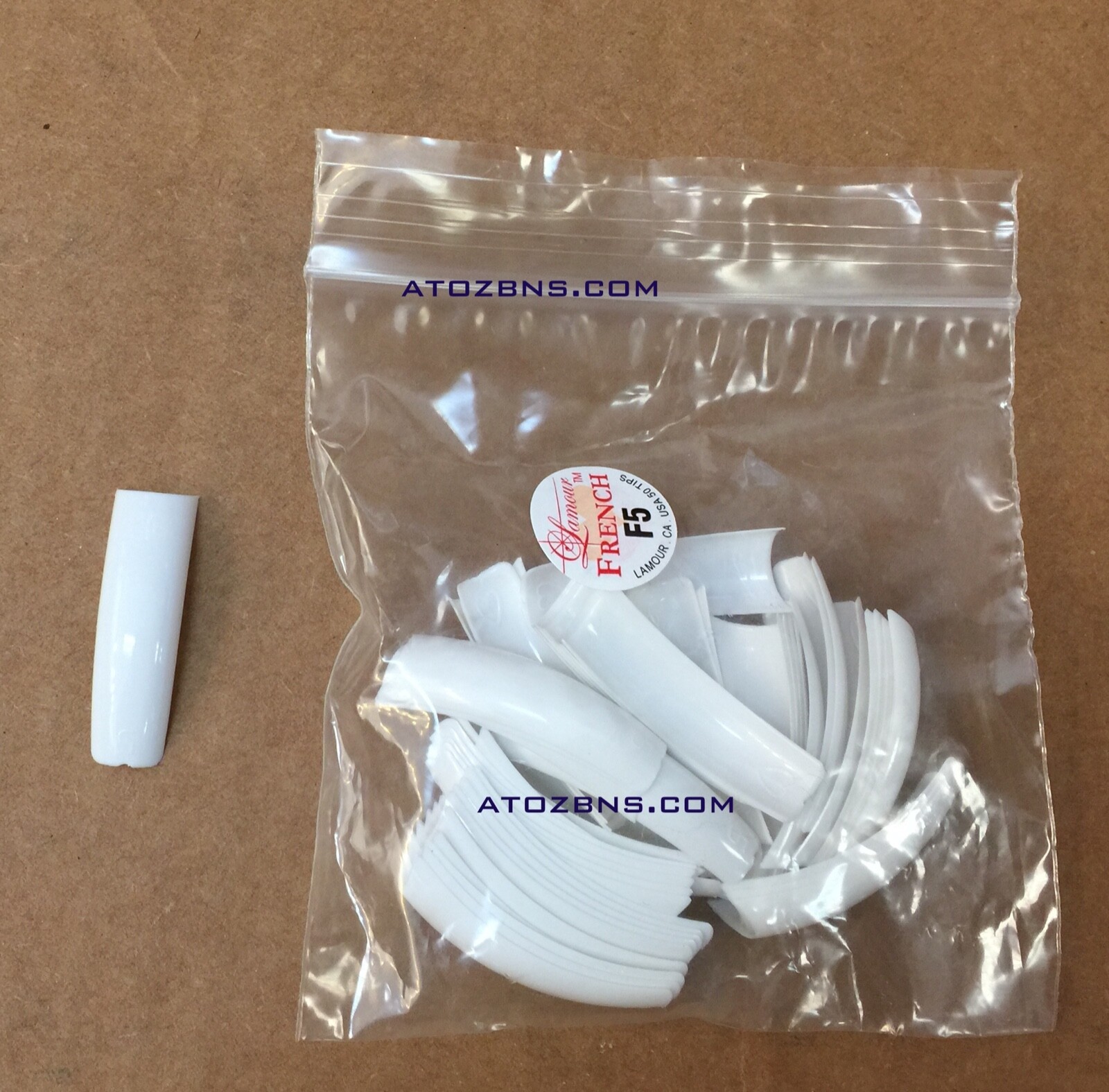 * Lamour Professional Nail Tips FRENCH – SNOW WHITE 0-10 Made in USA 550ct