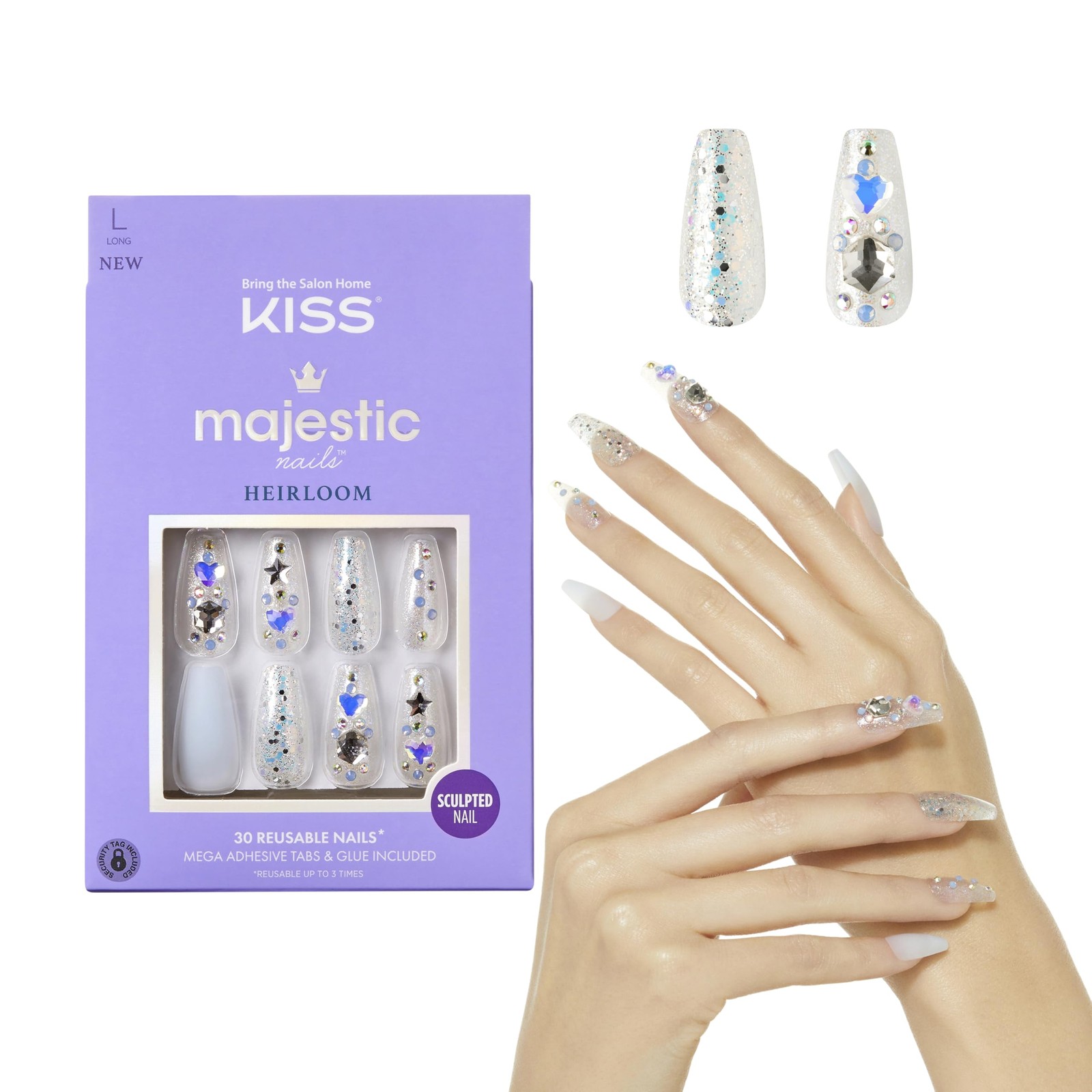 Majestic Nails High-End Sculpted Manicure – Your Grace, Rewearable, Salon Qua…