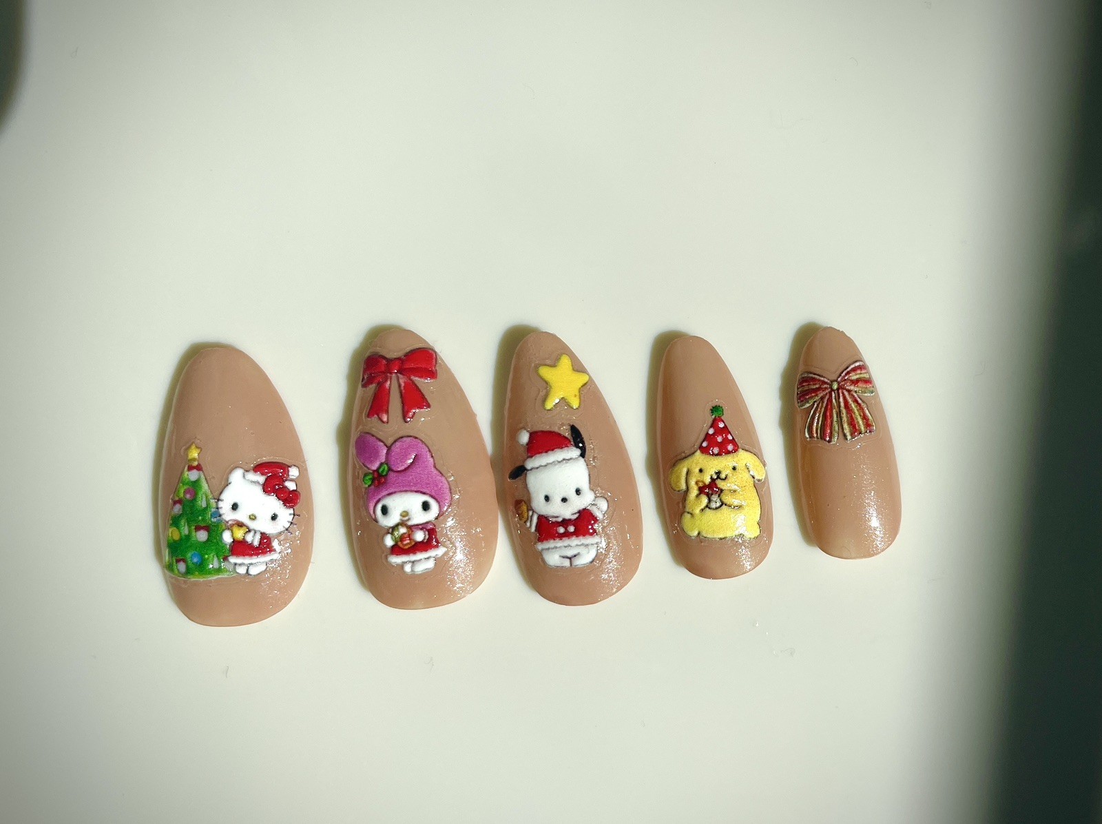SANRIO Christmas Kawaii Nail Stickers 3D Nail Stickers Nail Supplies