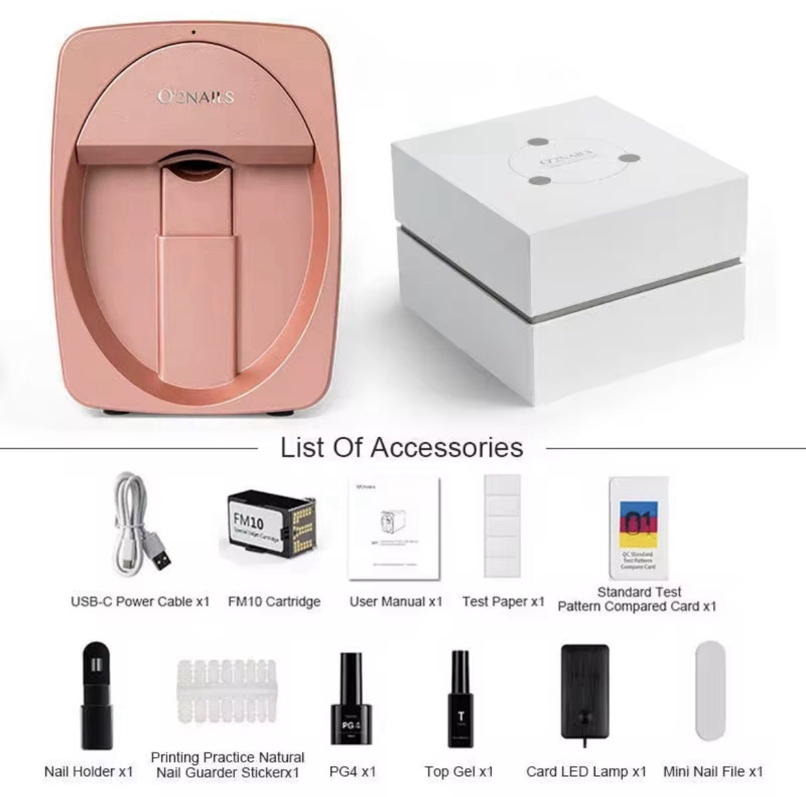 O’2NAILS Nail Art Printer M1 Rose Gold WiFi App Control Print Any Image NEW