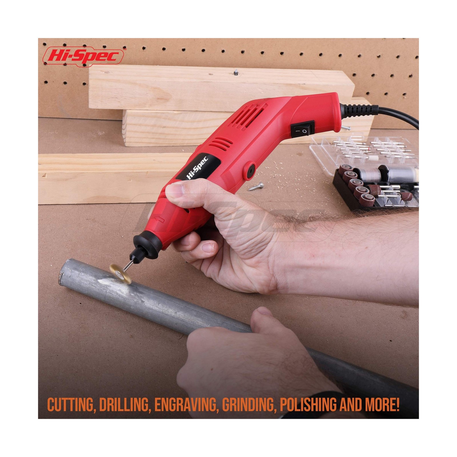Hi-Spec 121pc 130W Corded Power Rotary Multi Tool Kit with Dremel C… Fast Ship