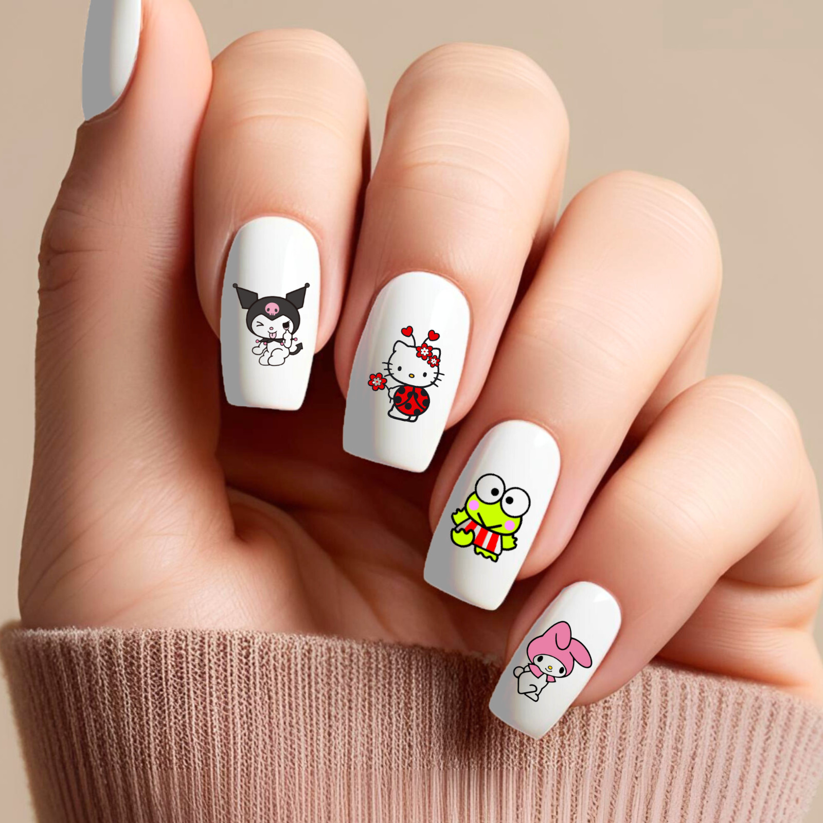 Sanrio Friends Nail Decals Clear Water Transfer Overlay SM-1006