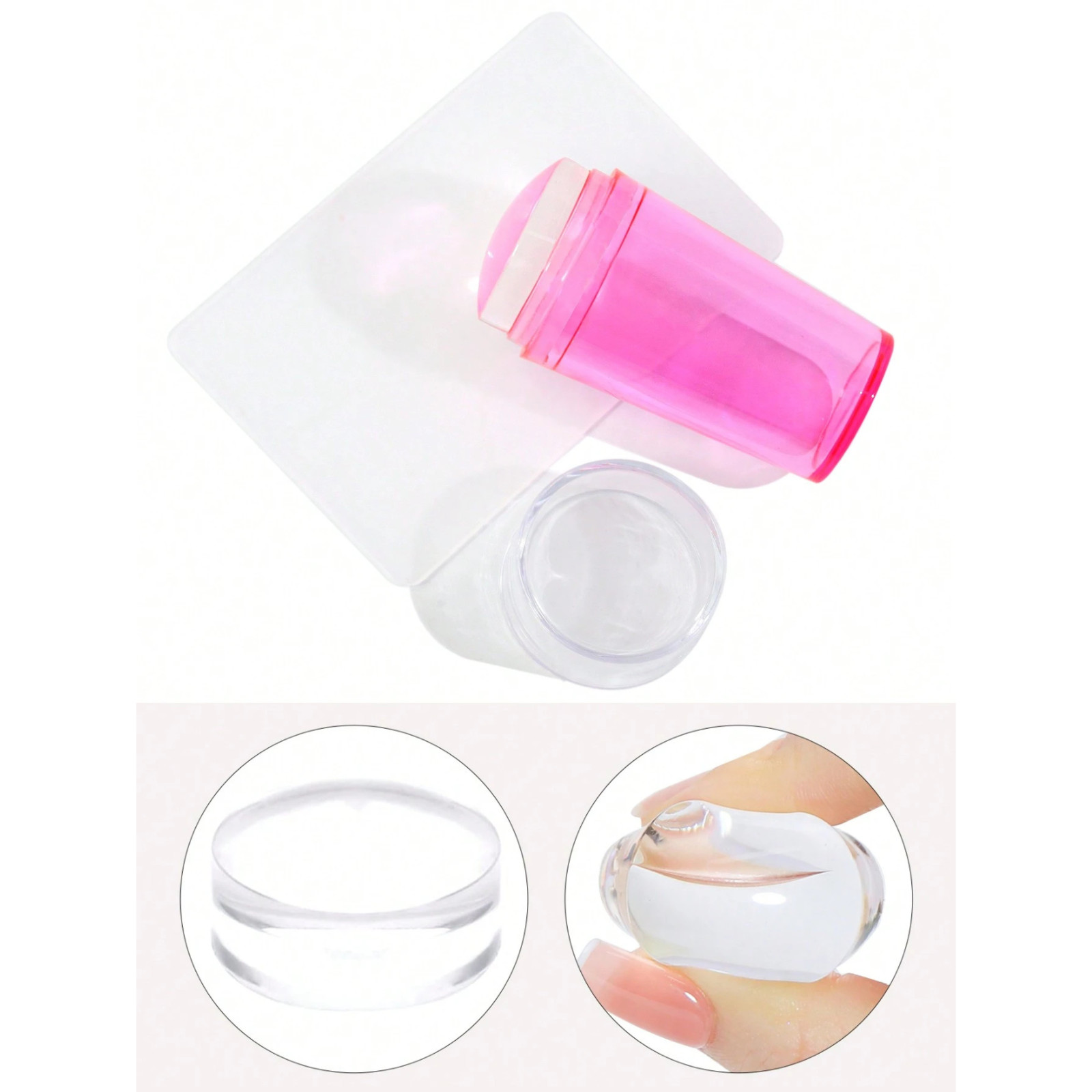 Silicone Nail Stamper French Manicure Stamping Jelly Nails Art Scraper Stamps