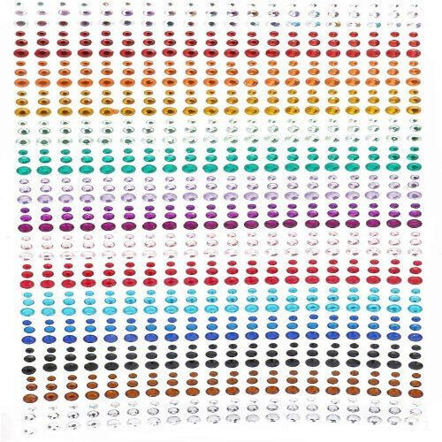900pcs Multicolour Self-Adhesive Face Gems ? Reusable Rhinestone Stickers
