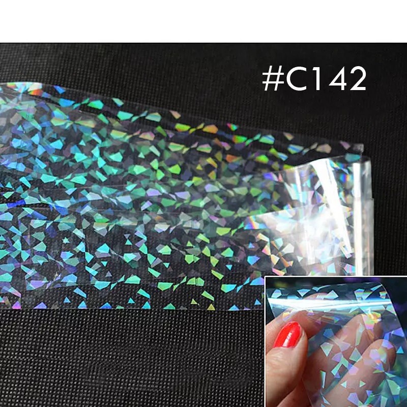 20x4cm Transfer Foil Holographic Clear Nail Art Glitter Stickers 3D Nails UK
