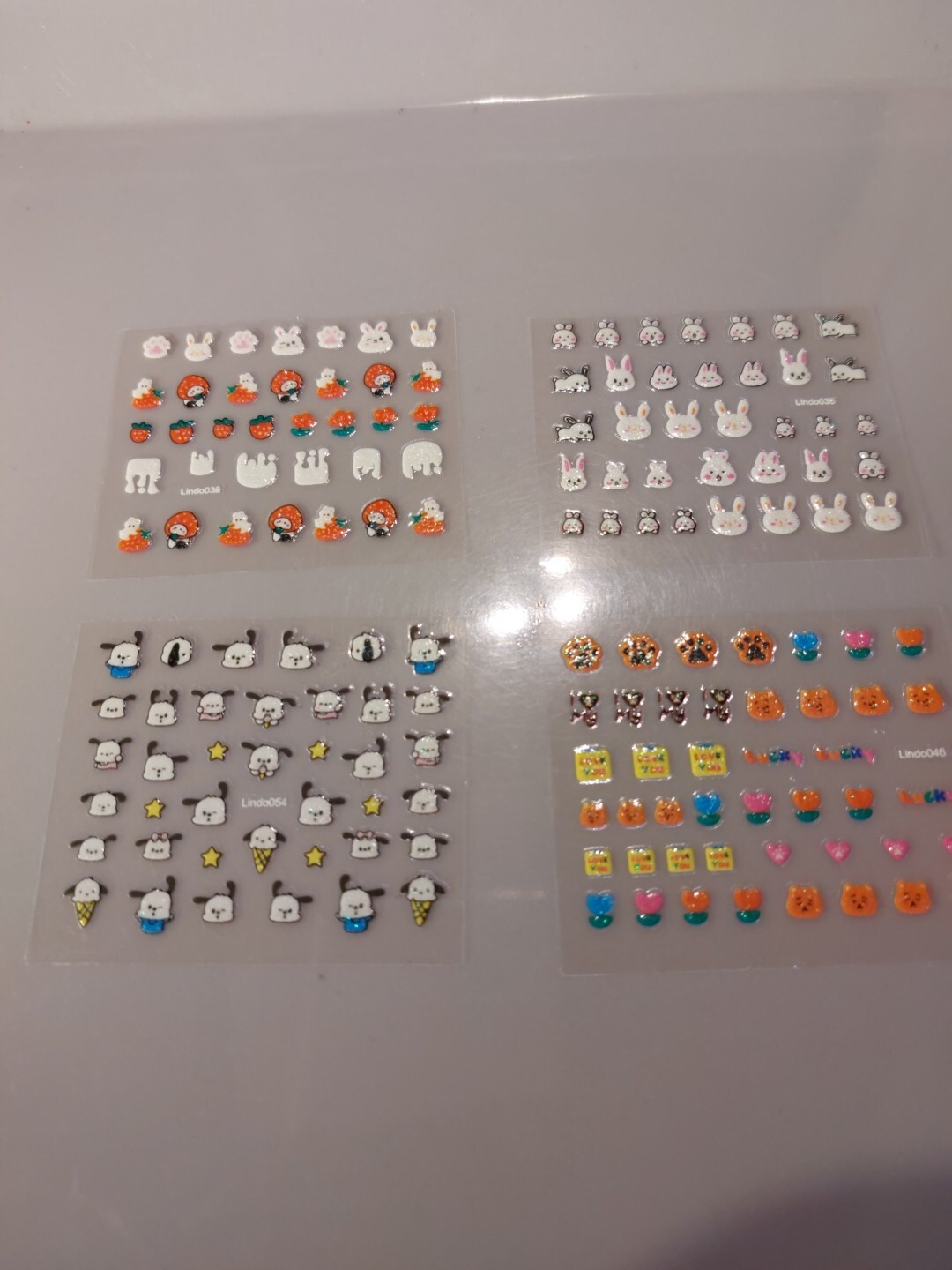 4 X Small Sheets Of Cute Nail Art Stickers (Dn227) New