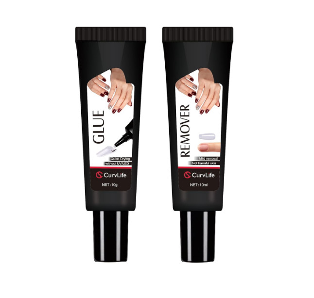 Newly Upgraded Quick Drying 10g Semi Solid Nail Glue with 10ml Remover for