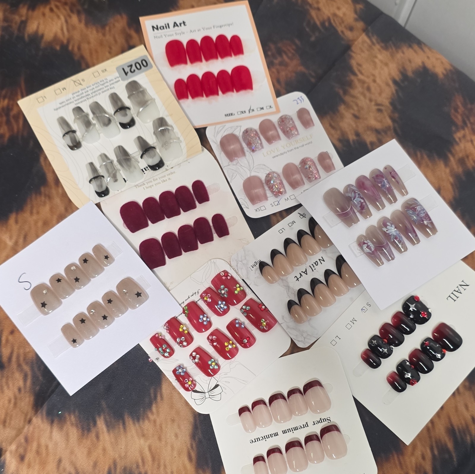 10 Pair Lot- Size SMALL Press-On Nails