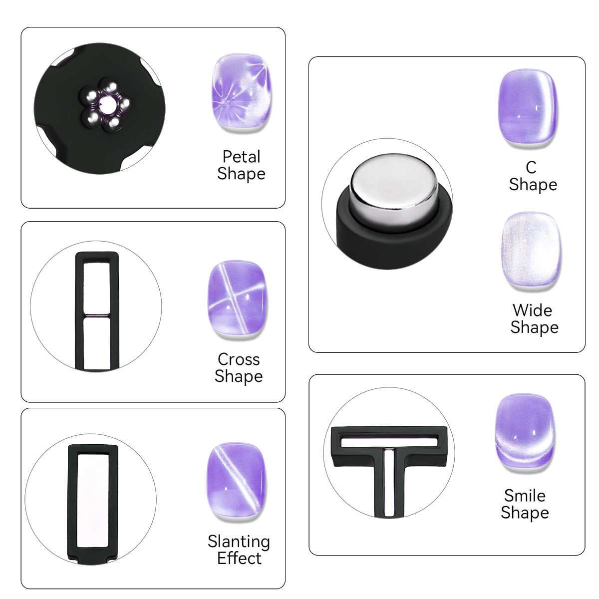 5-in-1 Strong Magnet Cross Cat Eye Magnet Cross Cat Eye Nail Magnet Manicurist