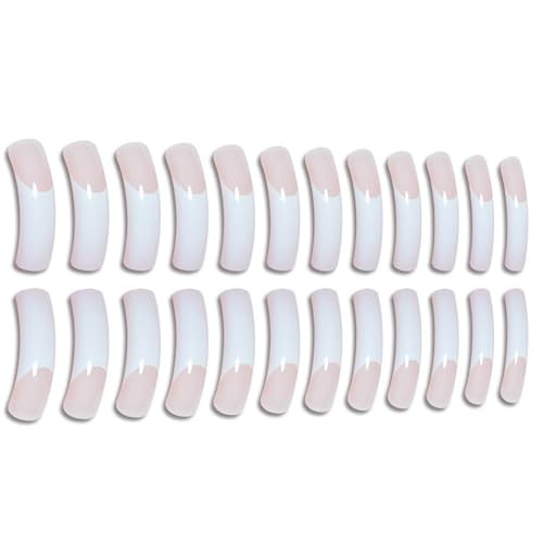 RUOKEXIN Curved Nail Tips,XXL Long Press on Nails French Long Curved Style-C8C3