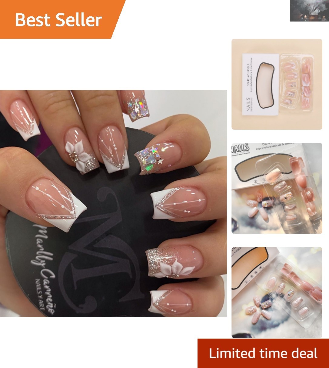 Eco-Friendly 24pcs Short Square Press on Nails – Easy to Apply Glossy Finish
