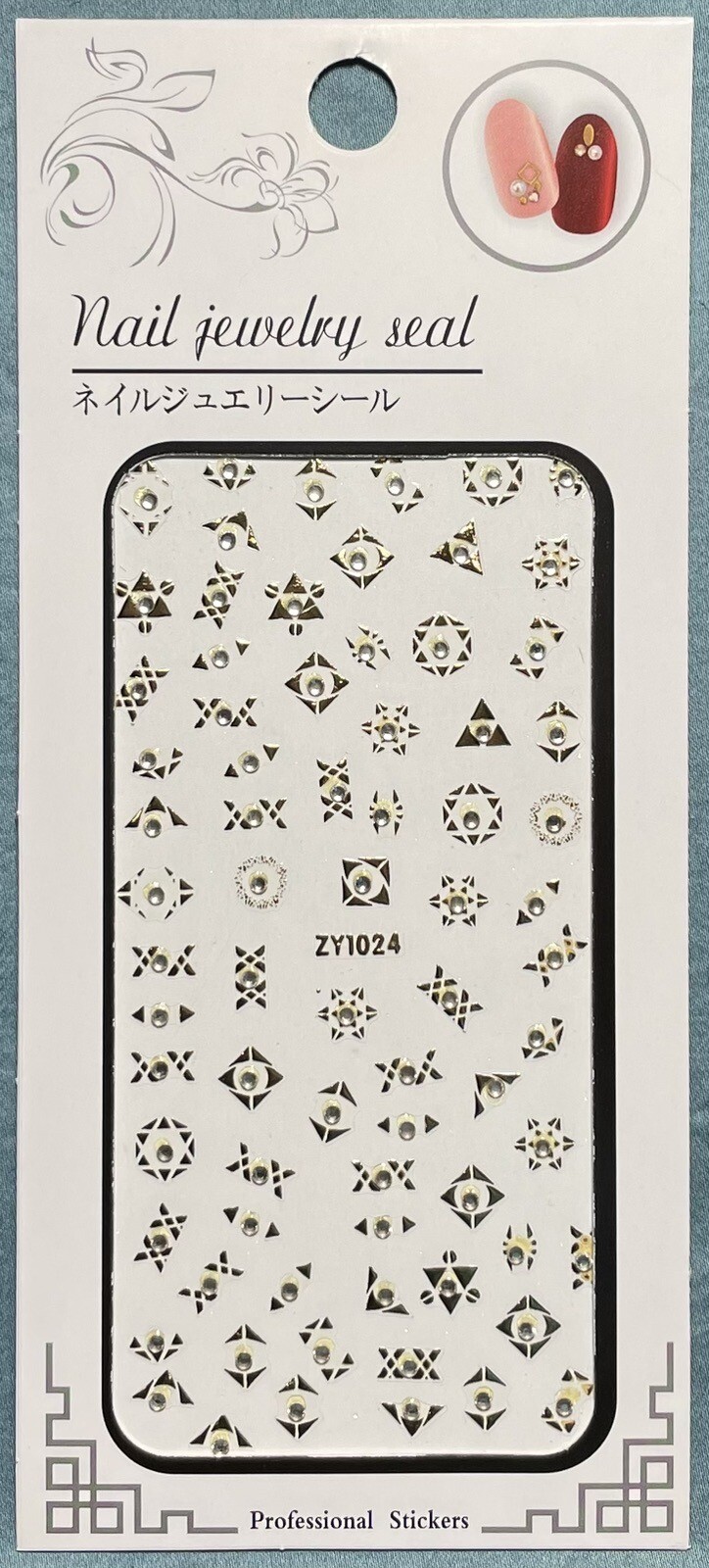 Nail Stickers Art Decal DIY Design 3D Waterproof Diamond Pyramid Triangle ZY1024
