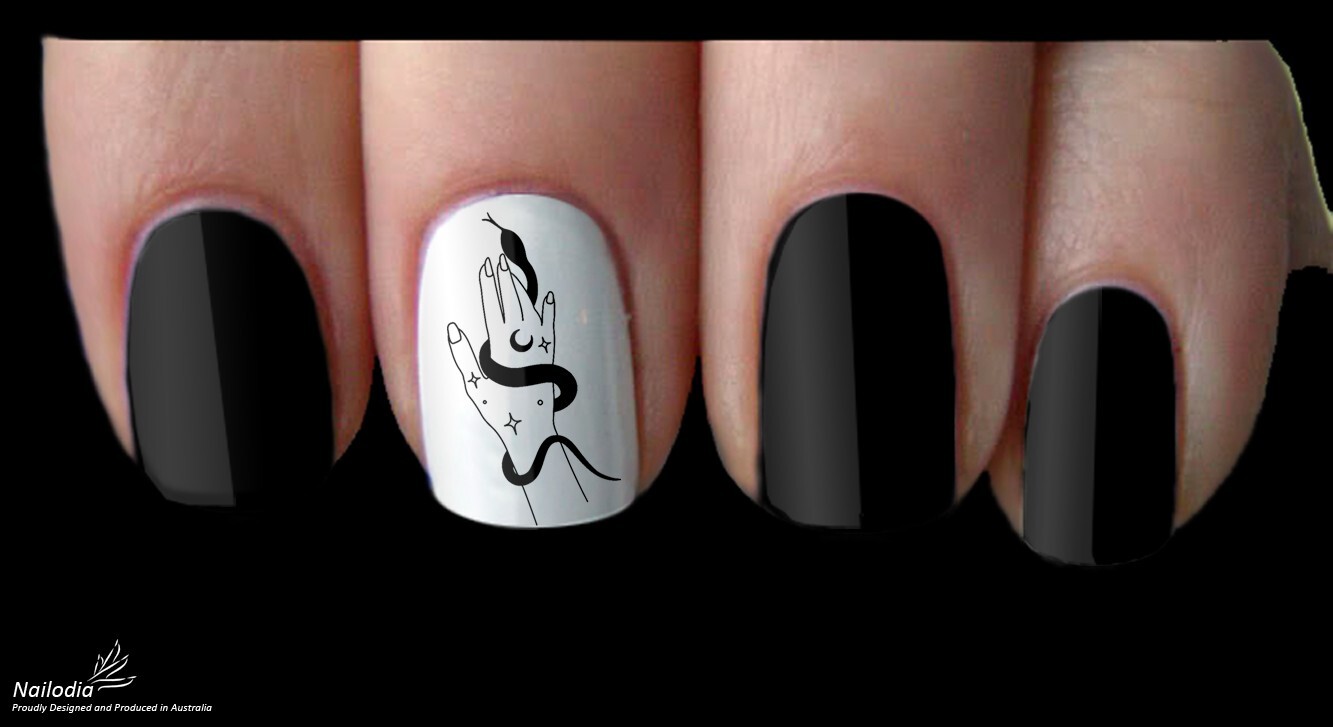 Esoteric Third Eye Nail Art Decal Sticker Water Transfer Slider – Black Magic