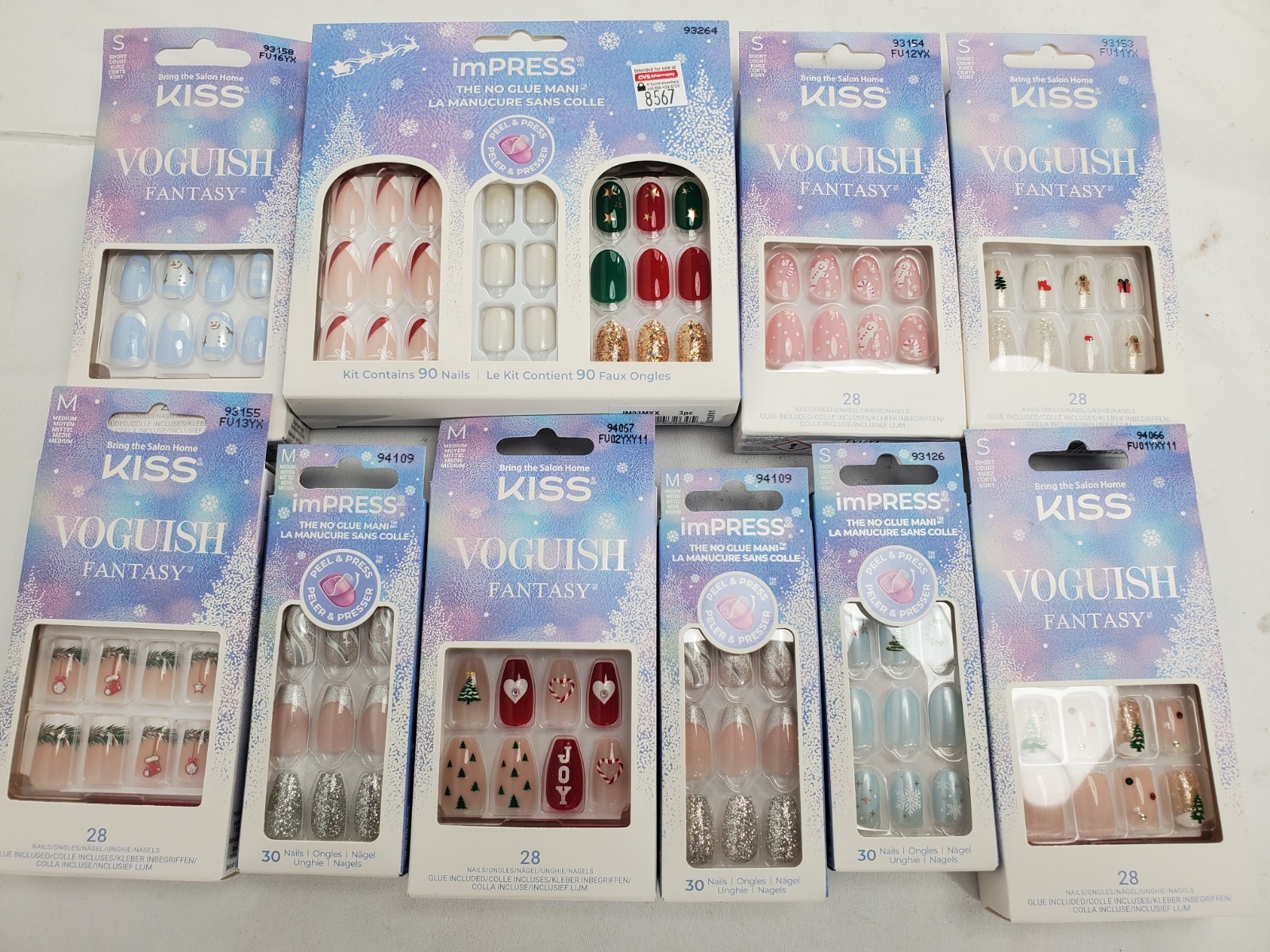 10x Packs Kiss Voguish Mini Impress Mixed Lot Holiday Christmas Press on Nails