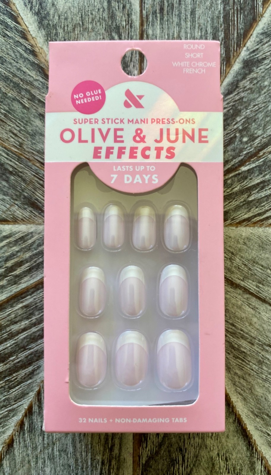 NEW! Olive & June Press-On Nails Lot of Four Pastel White Chrome FREE SHIPPING!
