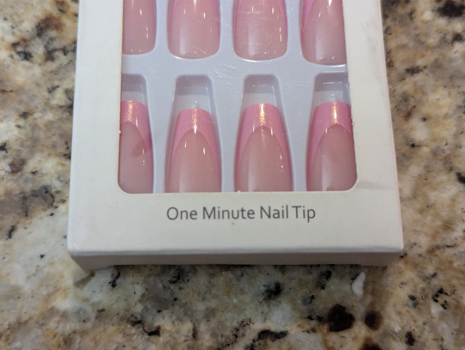Press On Nails One Minute Nail Tip #858 Pink French Tips 24ct