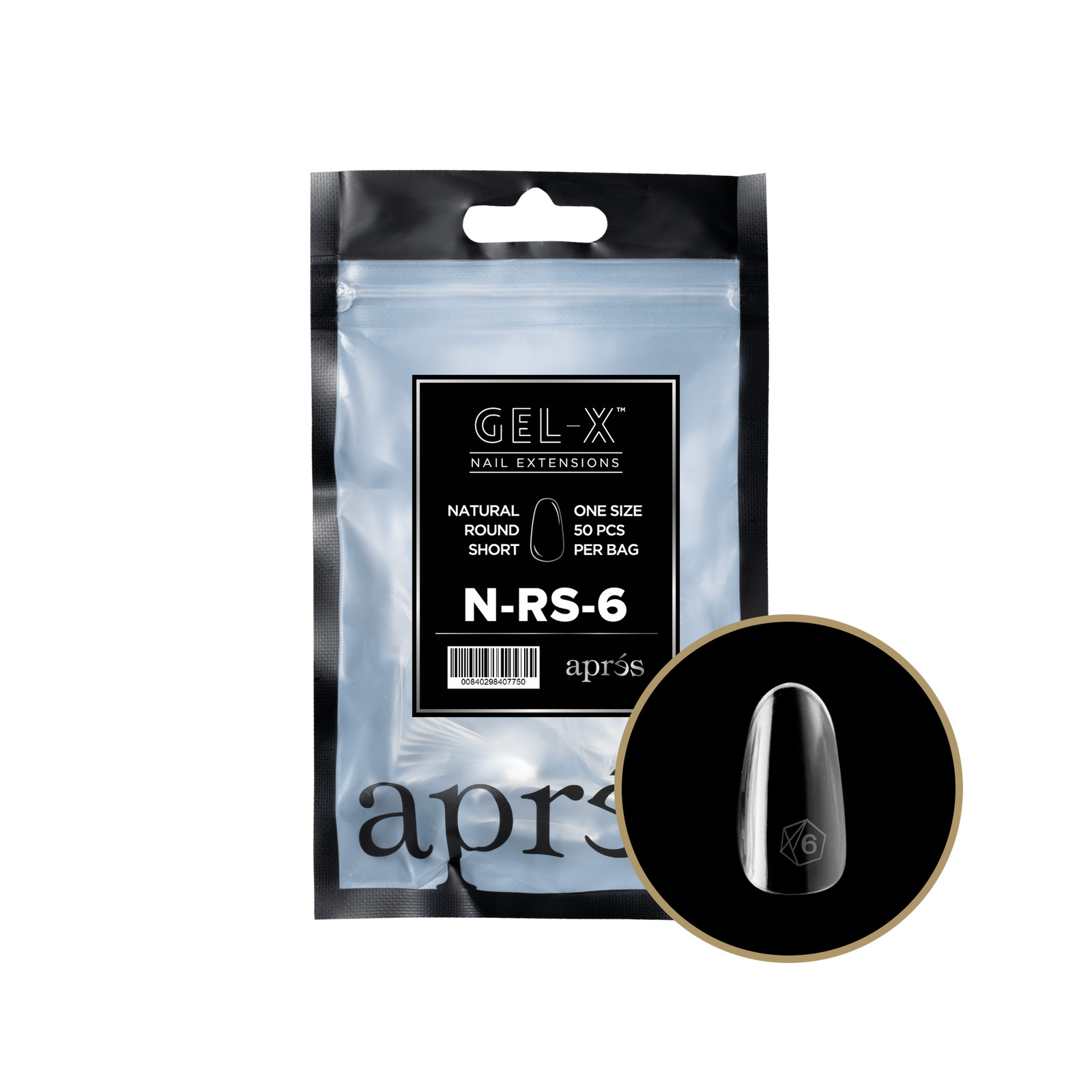 Apres Gel-X Natural Round Short Refill 50pc (Set 11 bags size 00 – 9) (No box)