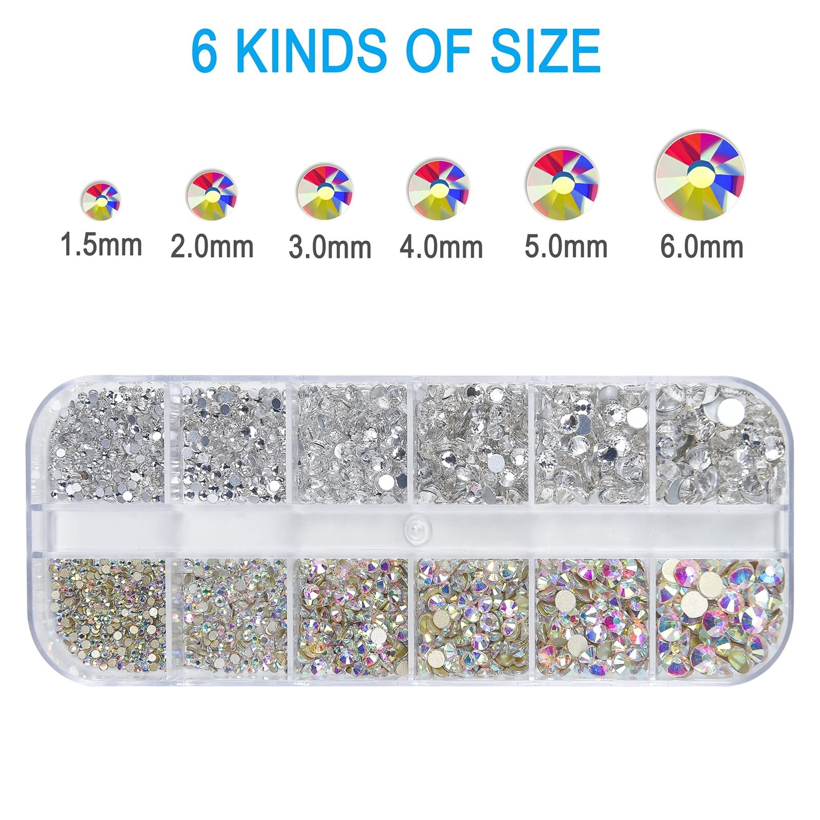 Piedras Para Uñas Conjunto De Diamantes De Imitación De Cristal 2000 Piezas, D