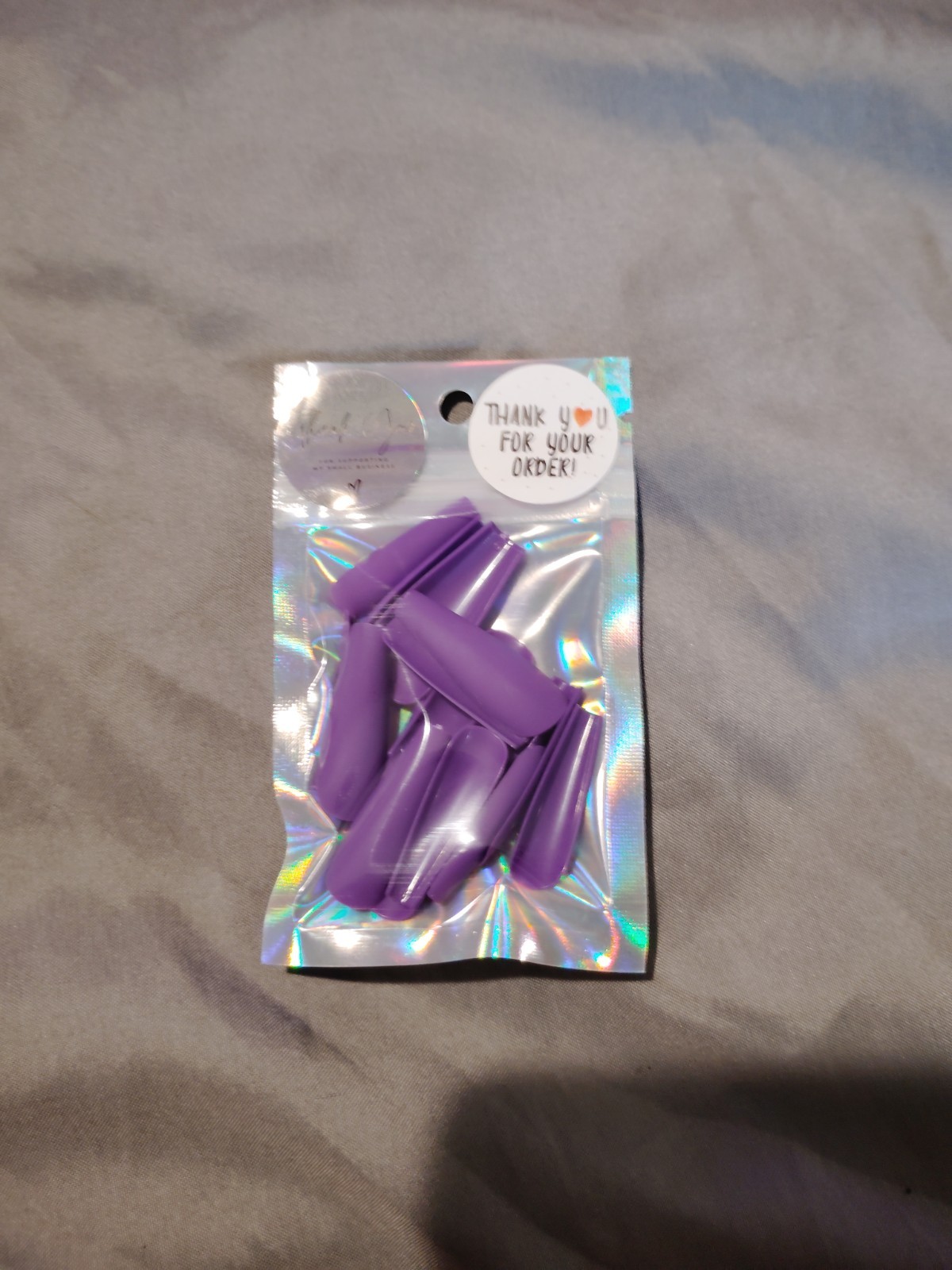 Thank You Assorted Artificial Nail Tips With Box – Pink, Blue, Black, Purple