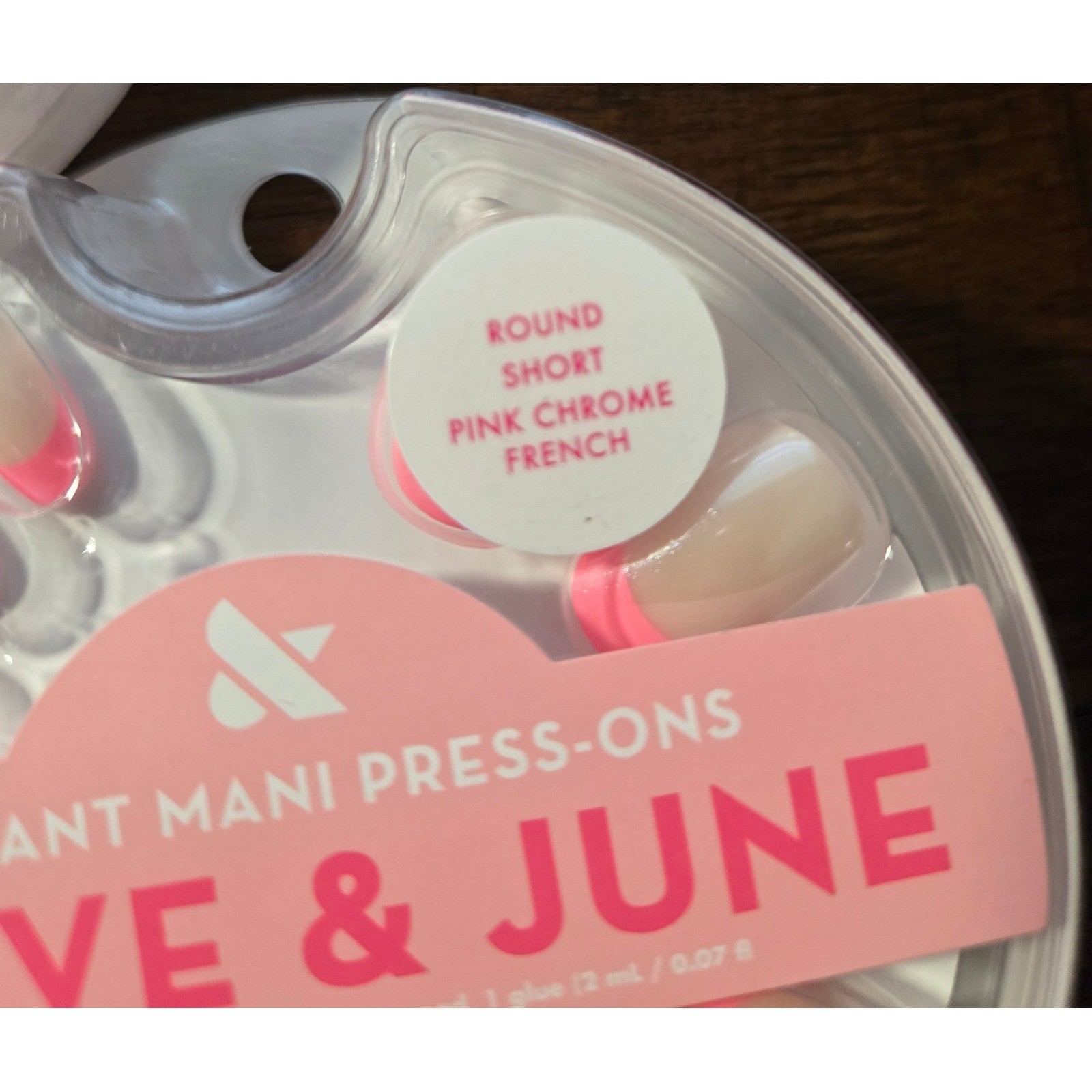 Olive & June Pink Chrome French Press On Nails Round Short 3 Packs Instant Mani