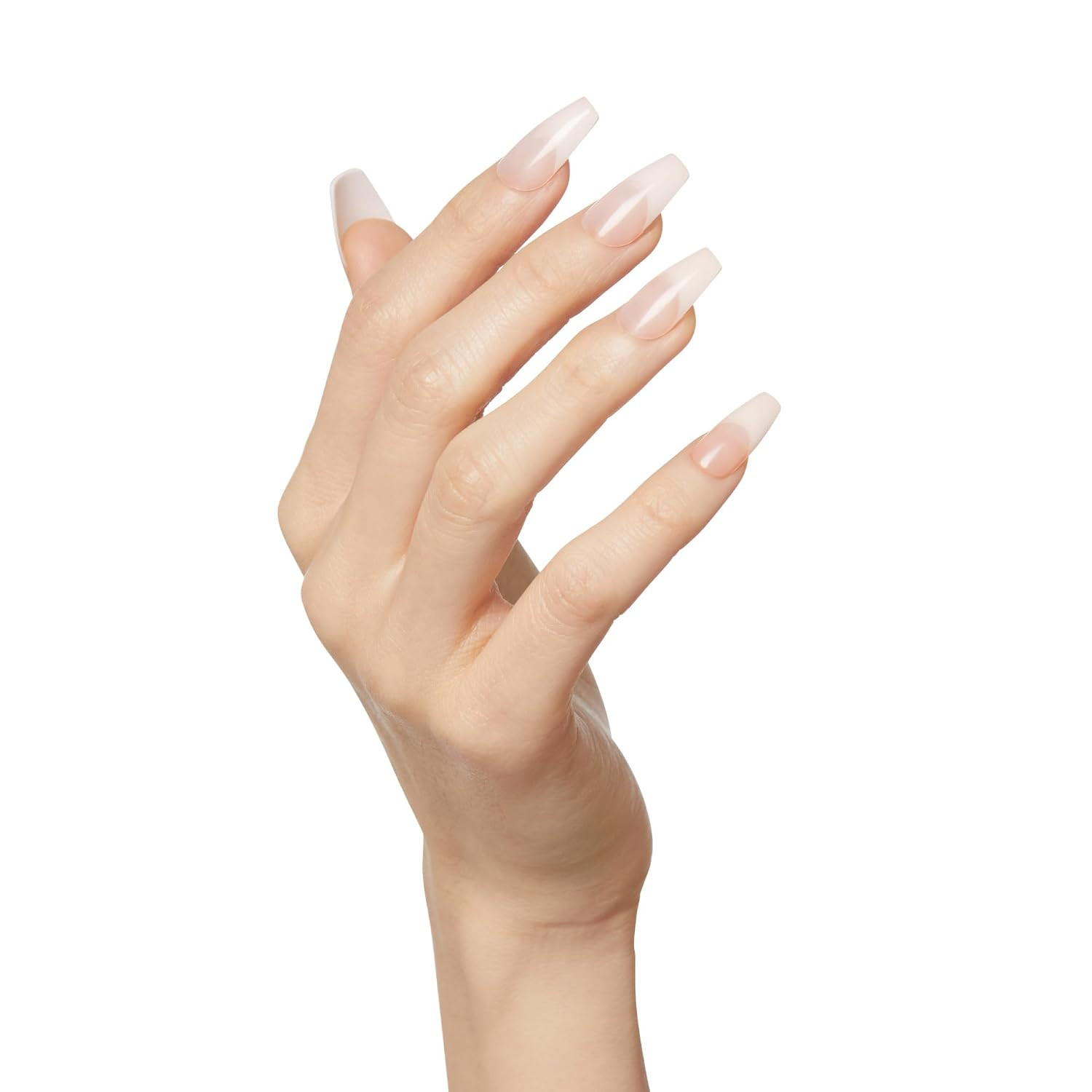 Salon Acrylic French Manicure Set, ‘Leilani’, Medium Length, Nude Square Press-O