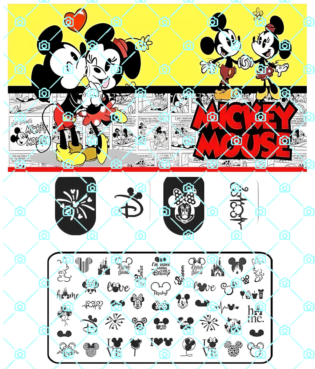 High- Quality Durable Stainless Steel Disney’s Mickey Mouse Nail Stamping Plate