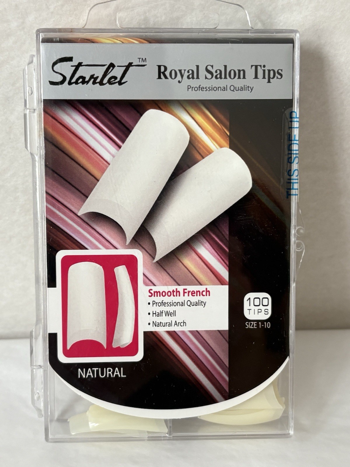 New SMOOTH FRENCH MANICURE Nail Tips NATURAL Half Well 100 Tips 1 Box (SH8)