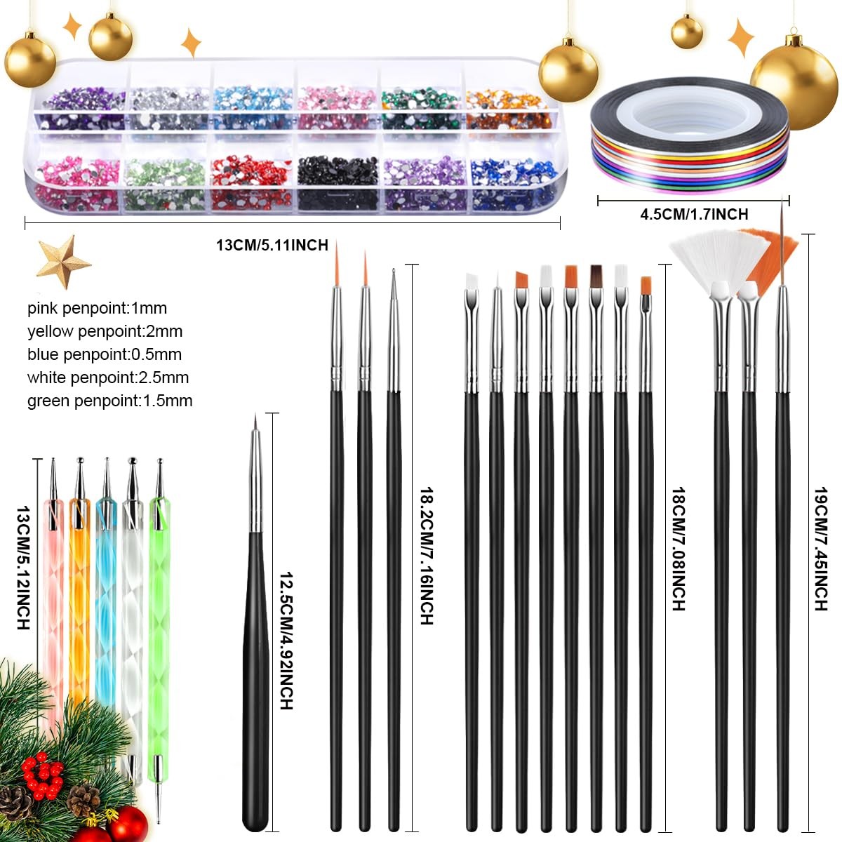 Teenitor Nail Art Kit Tools, Design with Black