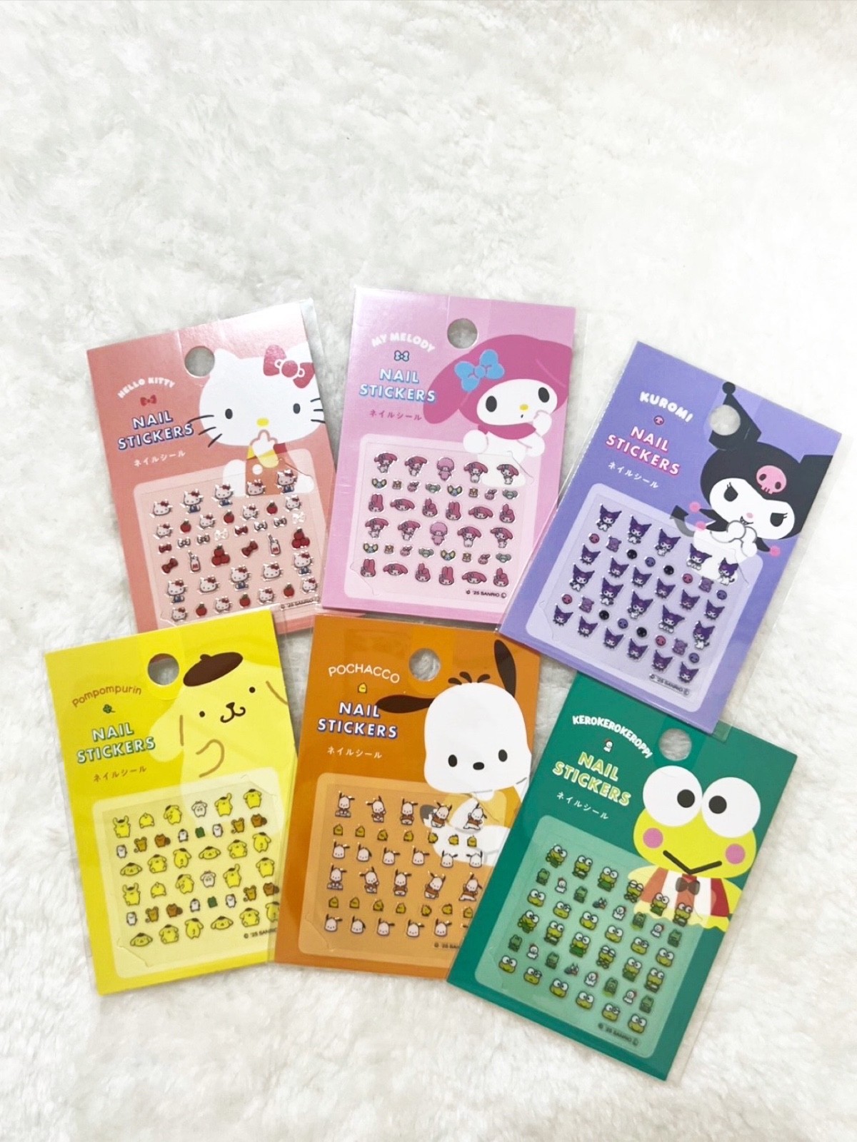 Sanrio Vinyl Sticker Set 6 Sheets Hello Kitty Kuromi My Melody Japan New