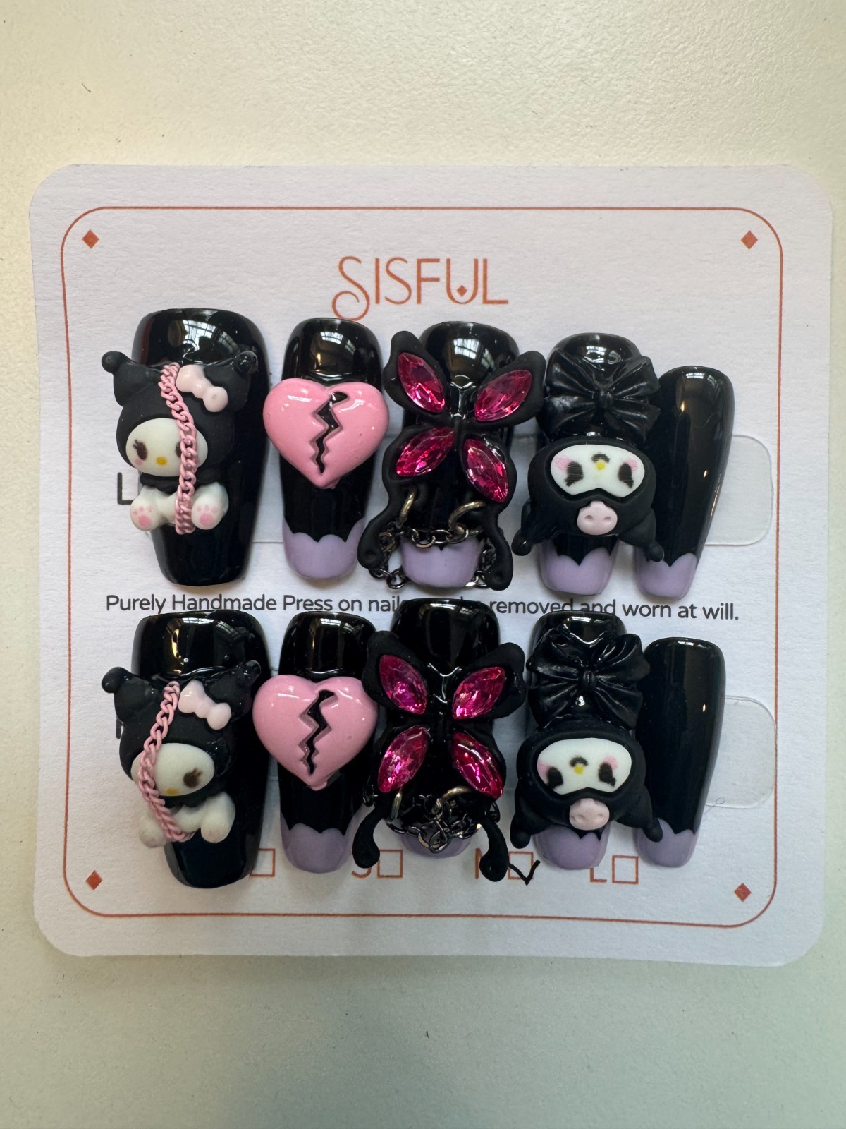 Sisful Sweetheart Rebel Edgy Press-On Nails