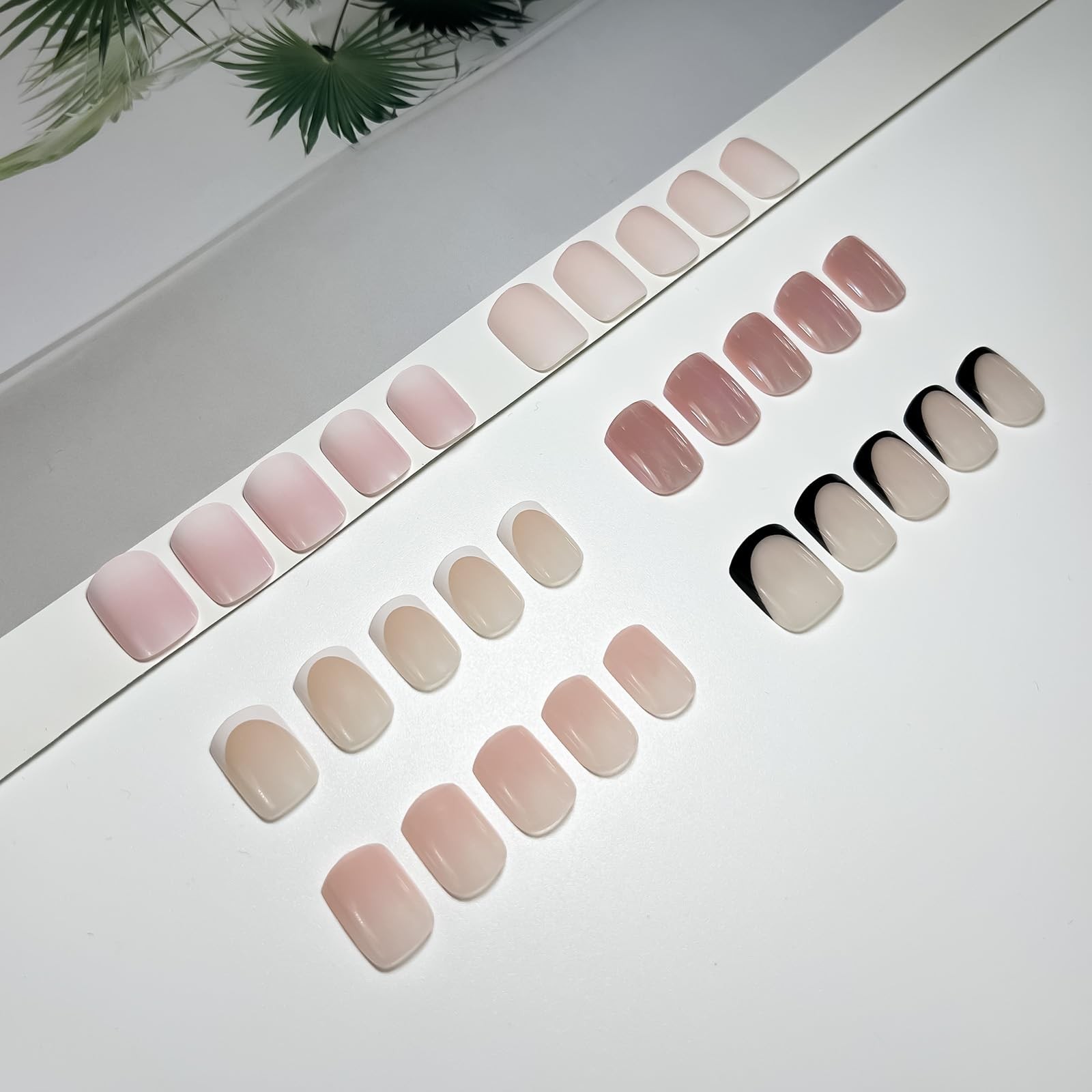 6 Packs (144 Pcs) French Tip Press On Nails – Milky White Short Square Press …
